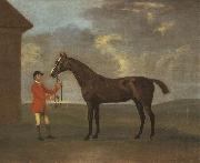 The Racehorse 'Horizon' Held by a Groom by a Building